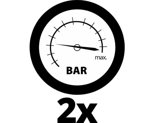 Symbol für maximalen Druck von zwei Bar