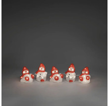 Lichterkette mit fünf Schneemannfiguren
