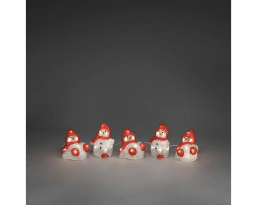 Lichterkette mit fünf Schneemannfiguren