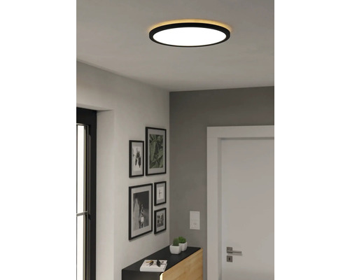 LED-CCT Deckenleuchte Eglo ROVITO-R 18,5 W, Ø 390 mm, Einstellbares Weiß, IP 20, schwarz/weiß