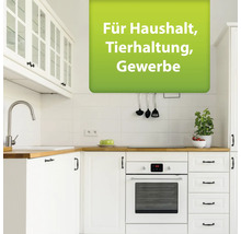 Küchenszene mit Hinweis auf Anwendungsbereiche: Haushalt, Tierhaltung, Gewerbe