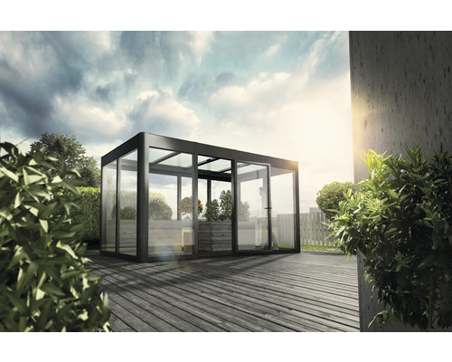 Gewächshaus SunGarden Infinity 4.2 Kunststoff 6 mm 443 x 233 cm anthrazit