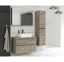 Modernes Badezimmer-Set mit Waschtischunterschrank, Spiegelschrank und Hochschrank