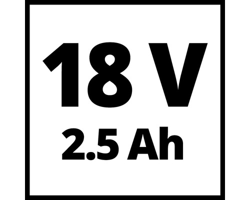 Symbol für 18 Volt 2,5 Amperestunden