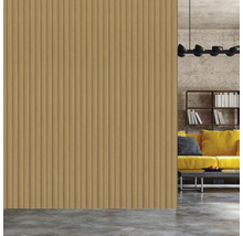 Innenarchitektur mit Holzpaneelwand und Wohnbereich