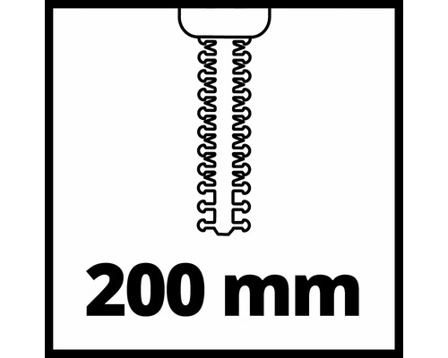Symbol für Bohrer mit 200 Millimeter Länge