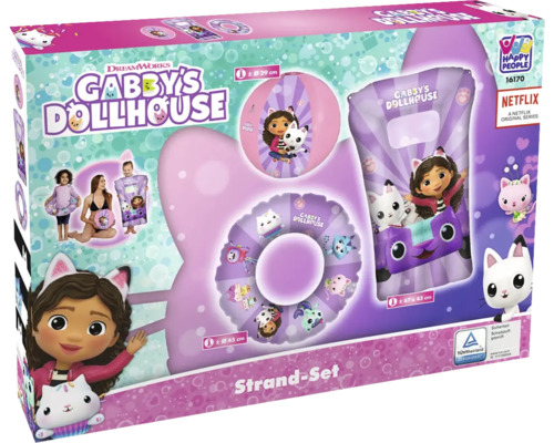 Gabby''s Dollhouse Strand-Set mit Schwimmring, Schwimmflügeln und Ball