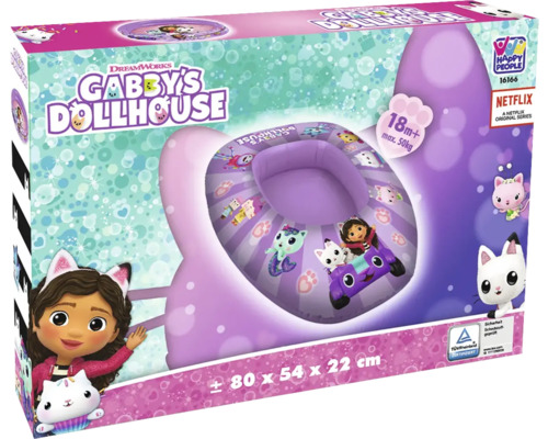 Gabby''s Dollhouse Schwimmring in Verpackung mit Altersangabe ab 18 Monaten und maximal 50 Kilogramm