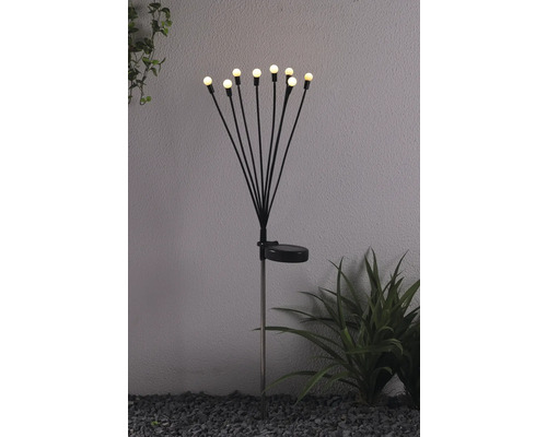 Gartenstecker mit Solarleuchten im Außenbereich