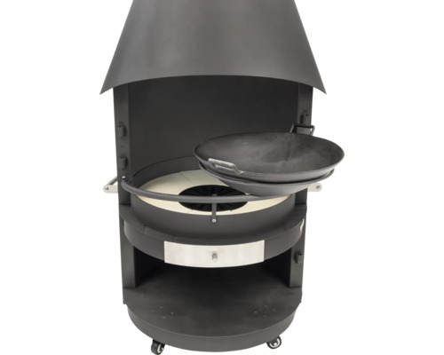 Wok Grill mit Abzugshaube und Wokpfanne