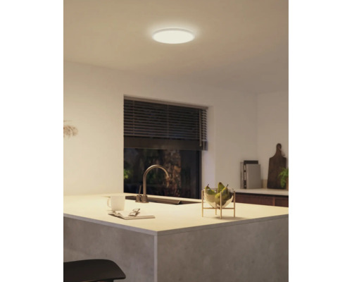 LED Deckenleuchte Philips Hue WCA Tento 16,6 W, Ø 291 mm, 1-flammig IP 20, weiß Moderne Küche mit runder Deckenleuchte für eine helle und einladende Atmosphäre.