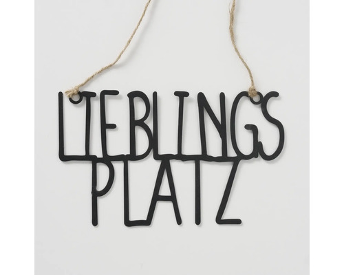 Dekoschild mit dem Schriftzug Lieblingsplatz zum Aufhängen