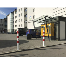Absperrpfosten 70 x 70 mm umlegbar mit Profilzylinderschloss und Dreikantverschluss