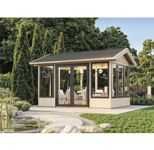 Pavillon Palmako Isabella 10,9 m² 401 x 303 cm tauchgrundiert braun