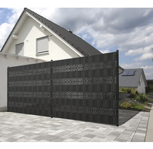 Sichtschutzstreifen Konsta für Doppelstabmatte Kreise PVC 5 Streifen 251 x 19 cm anthrazit