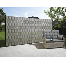 Sichtschutzstreifen Konsta für Doppelstabmatte Kreise PVC 5 Streifen 251 x 19 cm grau