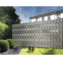Sichtschutzstreifen Konsta für Doppelstabmatte PVC 5 Streifen 251,5 x 19,2 cm grau