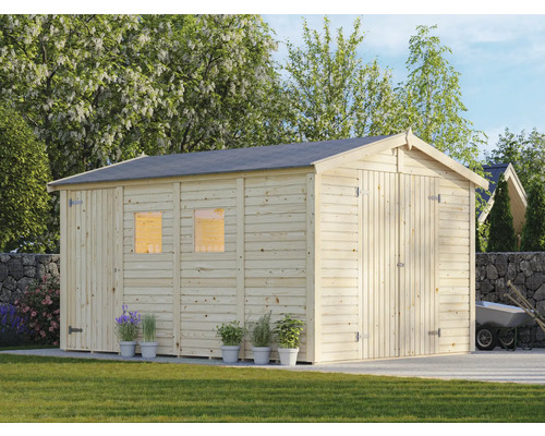 Gartenhaus aus Holz mit Fenster und Doppeltür