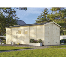 Gartenhaus Palmako Dan 14,7 m² inkl. Fußboden 295 x 573 cm hellgrau