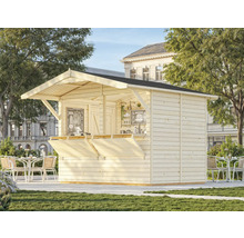 Holz Garten Kiosk mit Klapptheke und Sitzgelegenheiten