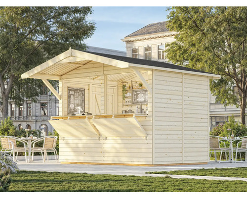 Holz Garten Kiosk mit Klapptheke und Sitzgelegenheiten