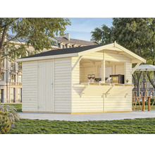 Holzgartenhaus mit Verkaufsfenster und Tür