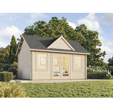 Gartenhaus aus Holz mit Satteldach im Garten
