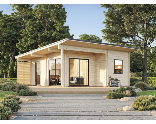 Gartenhaus Palmako Cecilia 30 m² inkl. Fußboden 680 x 813 cm natur