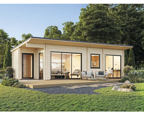 Gartenhaus Palmako Cecilia 32 m² inkl. Fußboden 920 x 420 cm natur