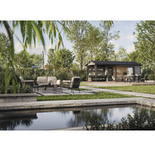 Gartenhaus Palmako Amanda 17,1+7,8 m² Slide Plus inkl. Fußboden 917 x 340 cm tauchgrundiert braun