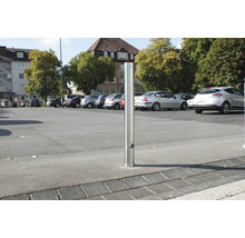 Edelstahlpoller Ø 154 mm geschliffen mit Flachkopf ortsfest