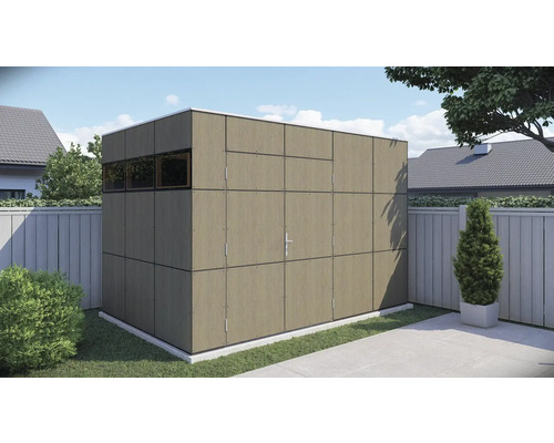 Gartenhaus Bertilo Trespa HPL Design 2 345 x 236 cm Milano Grigio Holzoptik - Bild 1 von 12
