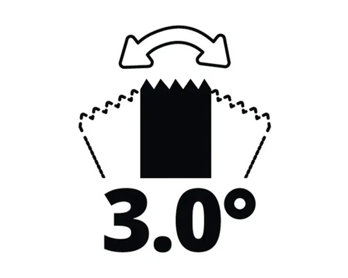 Symbol für 3,0 Grad Schnittwinkelverstellung
