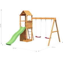 Spielturm mit Schaukel, Rutsche und Kletterleiter für den Garten