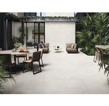 Feinsteinzeug Bodenfliese Industrial white 80x160 cm weiß seidenmatt lappato rektifiziert