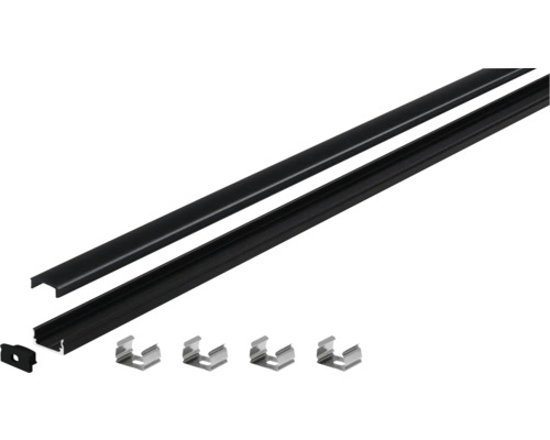 LED-Profil mit Befestigungsclips zur Installation von LED-Streifen