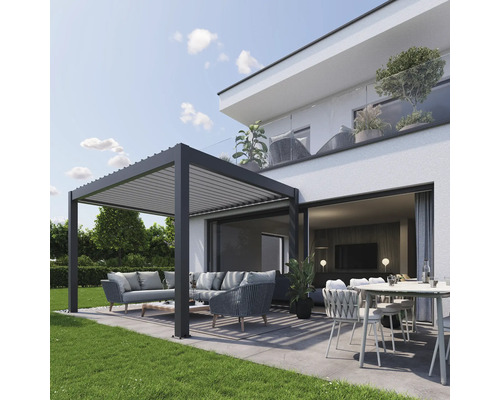 Pergola biohort 3x3,5 312 x 367,5 cm dunkelgrau-metallic/silber