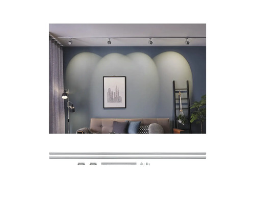 Schienensystem mit Strahlern in einem Wohnzimmer