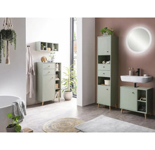 Badezimmer mit Waschbecken, Spiegelschrank, Hochschrank und Unterschrank für eine stilvolle Einrichtung