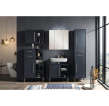 Badezimmer-Set mit Waschtisch, Spiegelschrank und Hochschränken für eine stilvolle Badeinrichtung