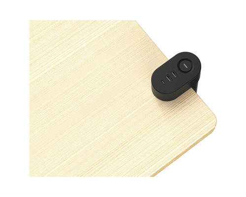 Tischplatte aus Holz mit USB-Anschlüssen