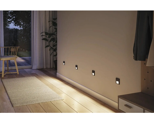 LED Wand-Einbauleuchte Paulmann Tsaro Ø 8 cm schwarz IP 20 1 Stück
