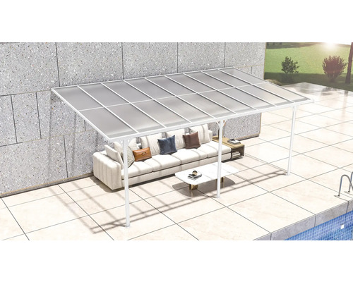 Terrasse mit Sitzgruppe unter einer Überdachung