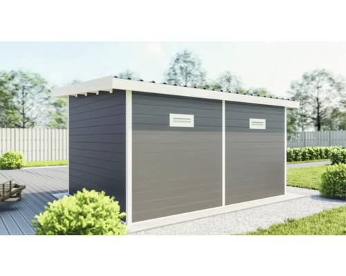 Gartenhaus aus Holz mit Belüftungsfenstern