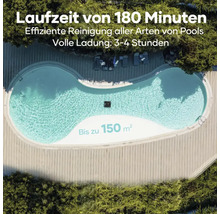 Ansicht von oben: Pool mit Poolreinigungsroboter