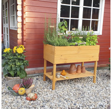 Hochbeet auf Stelzen promadino inkl. Folie 100 x 50 x 80 cm honigbraun