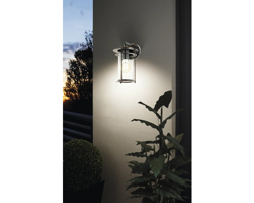 Wandleuchte mit klarem Glas und dekorativem Leuchtmittel zur Außenbeleuchtung