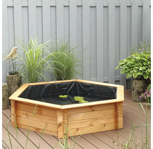 Hochteich promadino Miniteich 6eck-Hochteich, honigbraun mit Teichfolie 170 x 140 x 40 cm