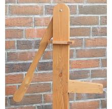 Holztrog eckig mit Wasserspiel Solar honigfarben