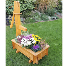 Dekorative Garten-Blumenbank aus Holz mit Blumen